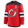 New Jersey Devils tröja Fanatics Premium Nico Hischier 2024-25 Röd Hemma - NHL Tröjor Herr